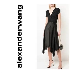 Alexander Wang black silk and jersey dress NWT